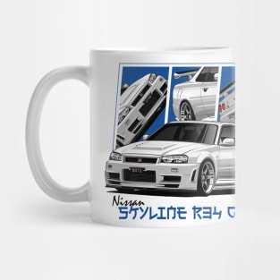 Nissan Skyline r34 GTR, JDM Car Mug